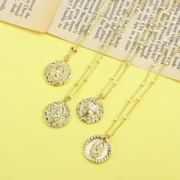 womens religious jewelry necklaces high quailty copper micro inlaid zircon virgin mary pendant choker chain party holiday gifts