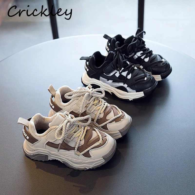 

Кроссовки детские плюшевые, модная спортивная обувь для мальчиков и девочек, с перекрестной шнуровкой, мягкие Нескользящие, для бега, Осень-...