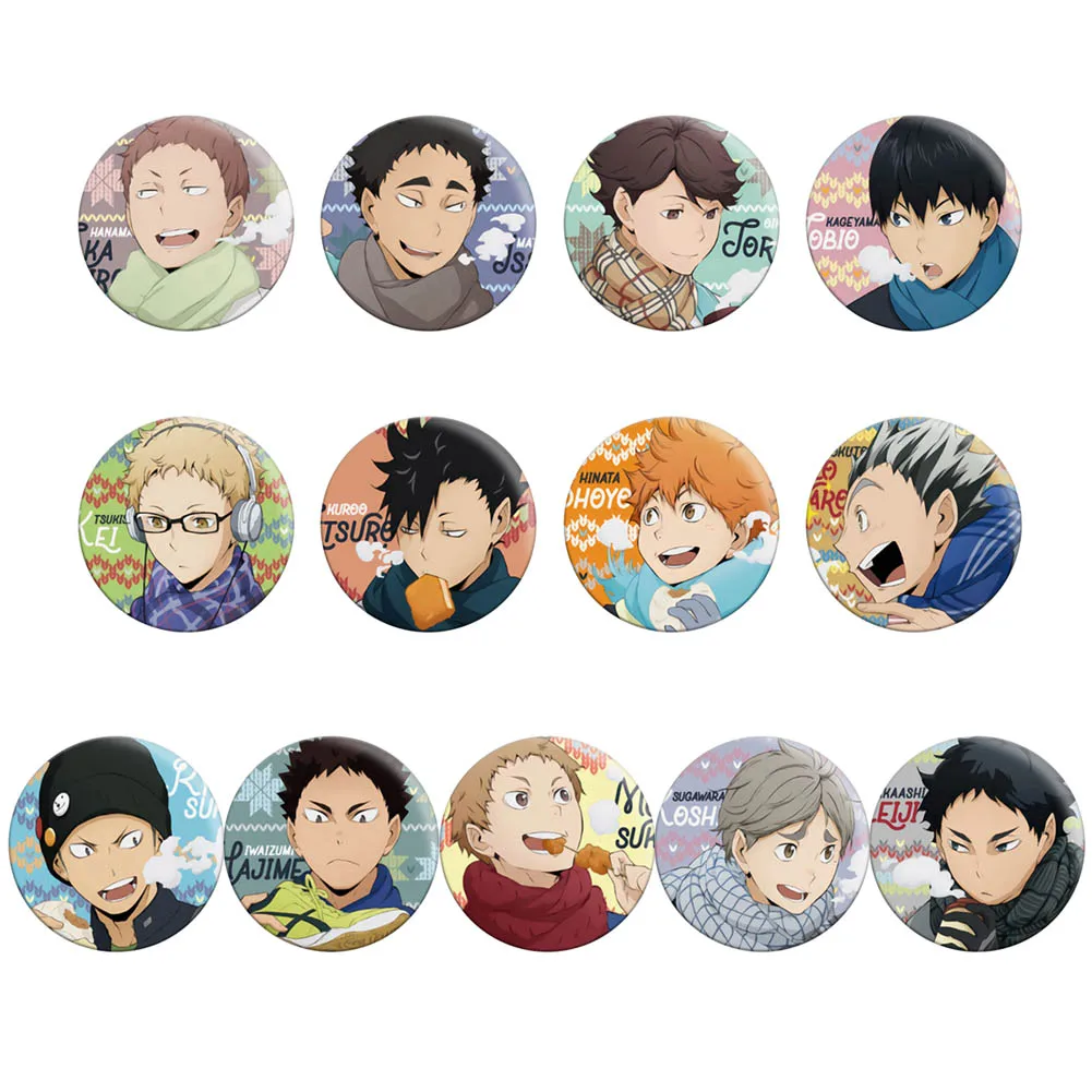 Значок для Волейбольного волейбола 58 мм брошь Haikyu Nekoma школьного Kozume Kenma Kiyoko |