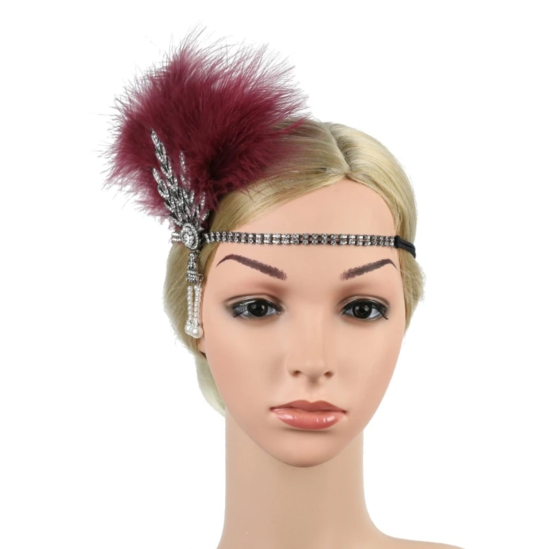 

Flapper Feather Tassel Heads Hoops for Women Festival Party Perform