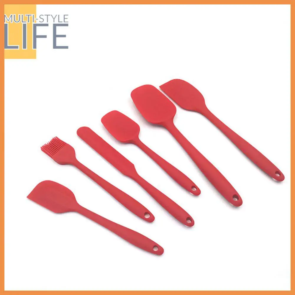 

6pcs Silicone Scrapers Spoon Oil Brushes Set Baking Pastry Tools Cake Spatulas Cook Set Kitchen Utensils