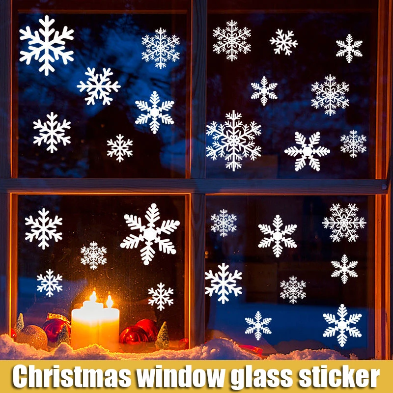 

Snowflake Window Sticker Snowflake Dots Electrostatic Stickers Christmas Glass Window Sticker Home New Year Christmas Decoration