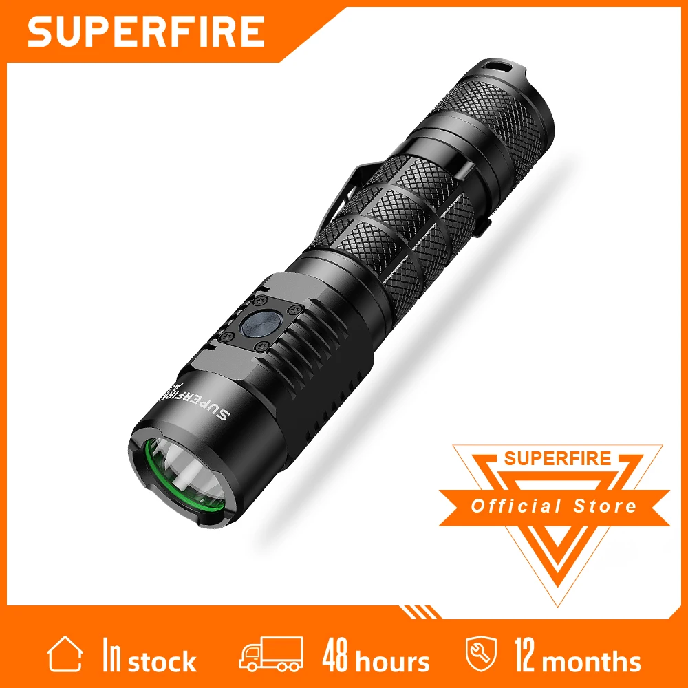 

Best SUPERFIRE A3 CREE XML2 LED flashlight Waterproof USB-C Charge EDC Torch 18650 Lantern for Camping Fishing Flash Light