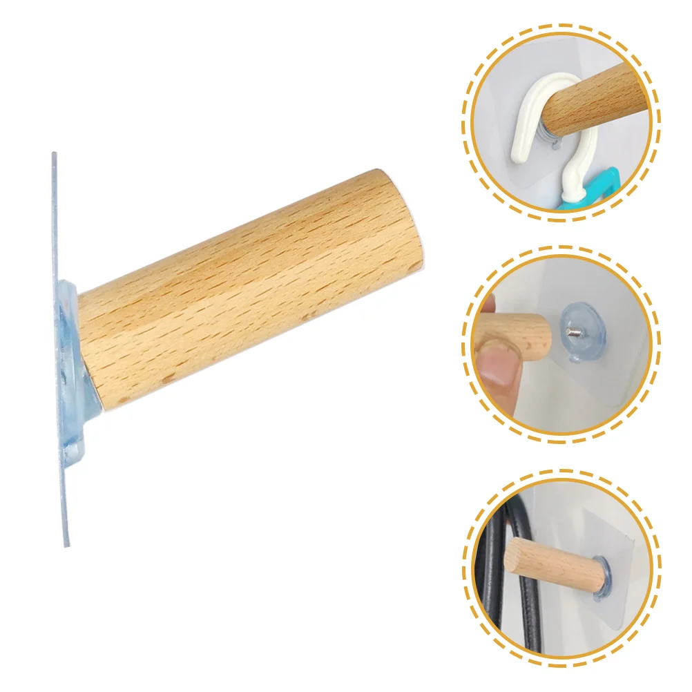 

Hooks Wall Hat Hanger Decorative Wood Pegs Adhesive Rack Self Bathroom Natural Hanging Hook Mounted Hats Coat Towel