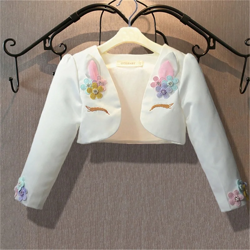 2019 Spring Autumn Baby Girls Unicorn Long Sleeved Cardigan Princess Dress Shawl Children Small Jacket For Girls Outerwear Coat