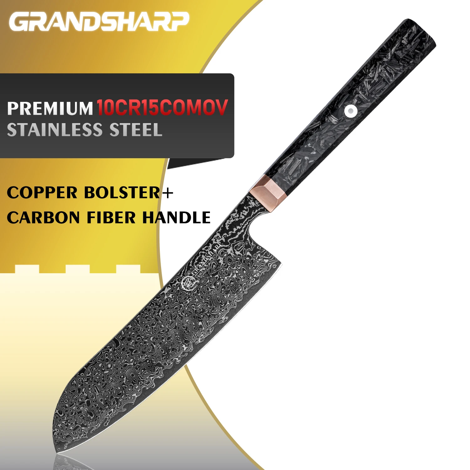 Нож Grandsharp 6 8 дюйма Santoku 67 слоев дамасской стали стальной кухонный нож 10Cr15CoMoV с