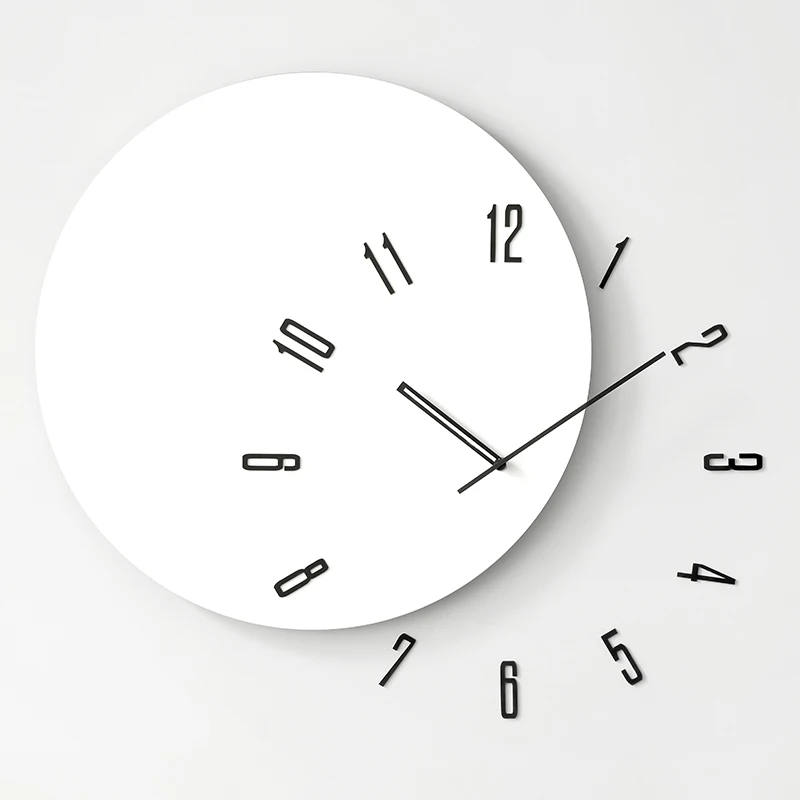 

mute wall clock modern design ultra-thin wooden Battery power office wall decorations living room wall ornament digital clock