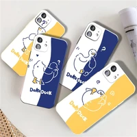 cartoon cute duck phone case for iphone 13 12 11 pro 6 7 8 plus x xr xs max se 2020 cute animal silicone cover funda conque capa