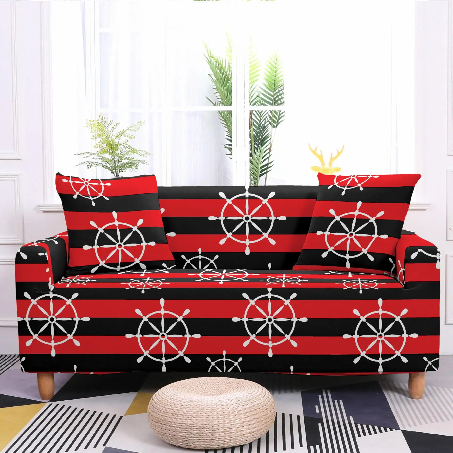 

New Stripe Rudder Elastic Sofa Cover Home Dustproof All Inclusive Spandex Sofa Covers for Living Room Sectional Sofa Slipcover