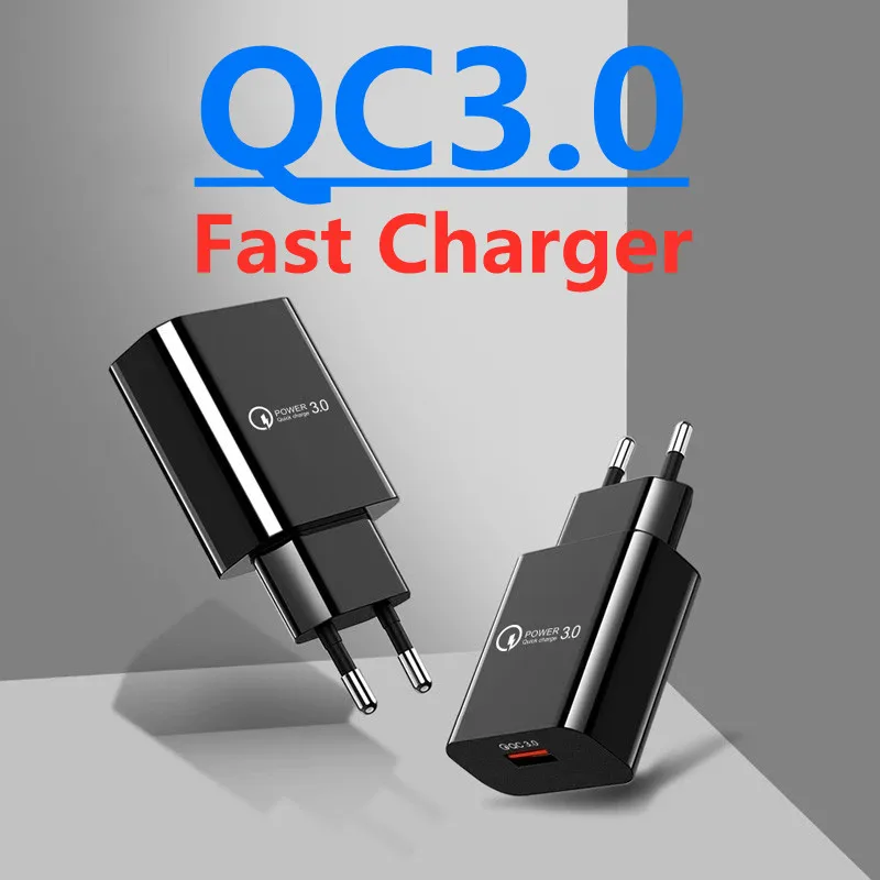 Зарядное устройство USB с Европейской/американской вилкой 18 Вт Quick Charge 3 0 для