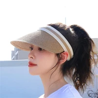 trendy straw hat stretchy durable summer cap beach sun visor hat summer hat beach hat