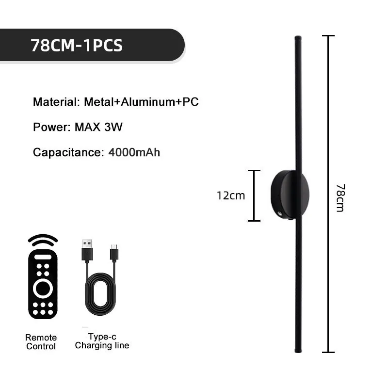 

Скандинавский беспроводной сенсорный переключатель с регулируемой яркостью, светодиодные настенные светильники, декор для коридора, лестницы, перезаряжаемая батарея, светодиодные настенные светильники, настенное бра