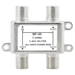 Light Weight 3 way Splitter 5-2400mhz≥100db Shielding Degree for SATV / CATV