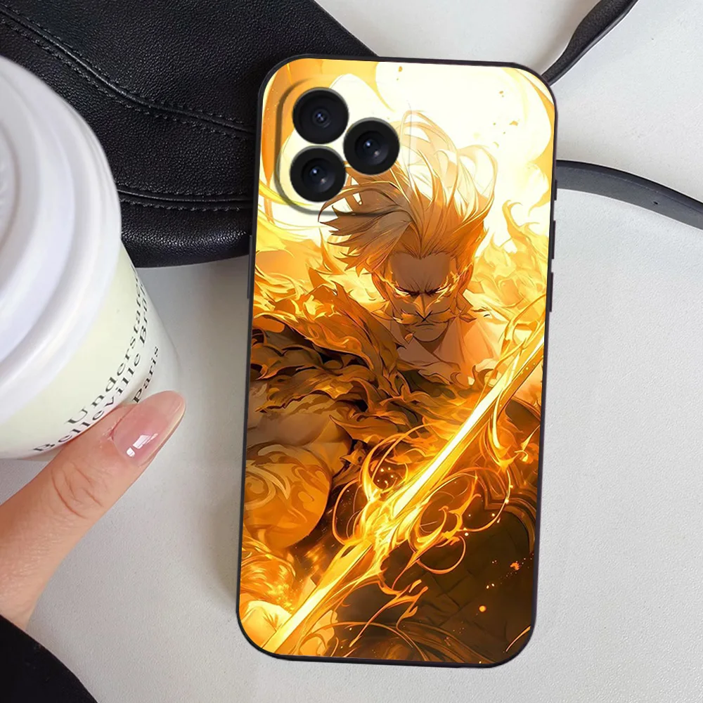 E-Escanor Seven D-Deadly Sins Phone Case for iPhone 12 11 13 14 15 16 Max Pro Plus Black Soft Silicone Cover