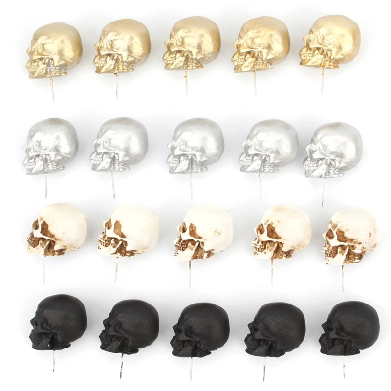 

5pcs/box Resin Skull Thumbtack Drawing Pins Pushpin Cork Board Photo Wall Map Markers School Supply Drop Shipping