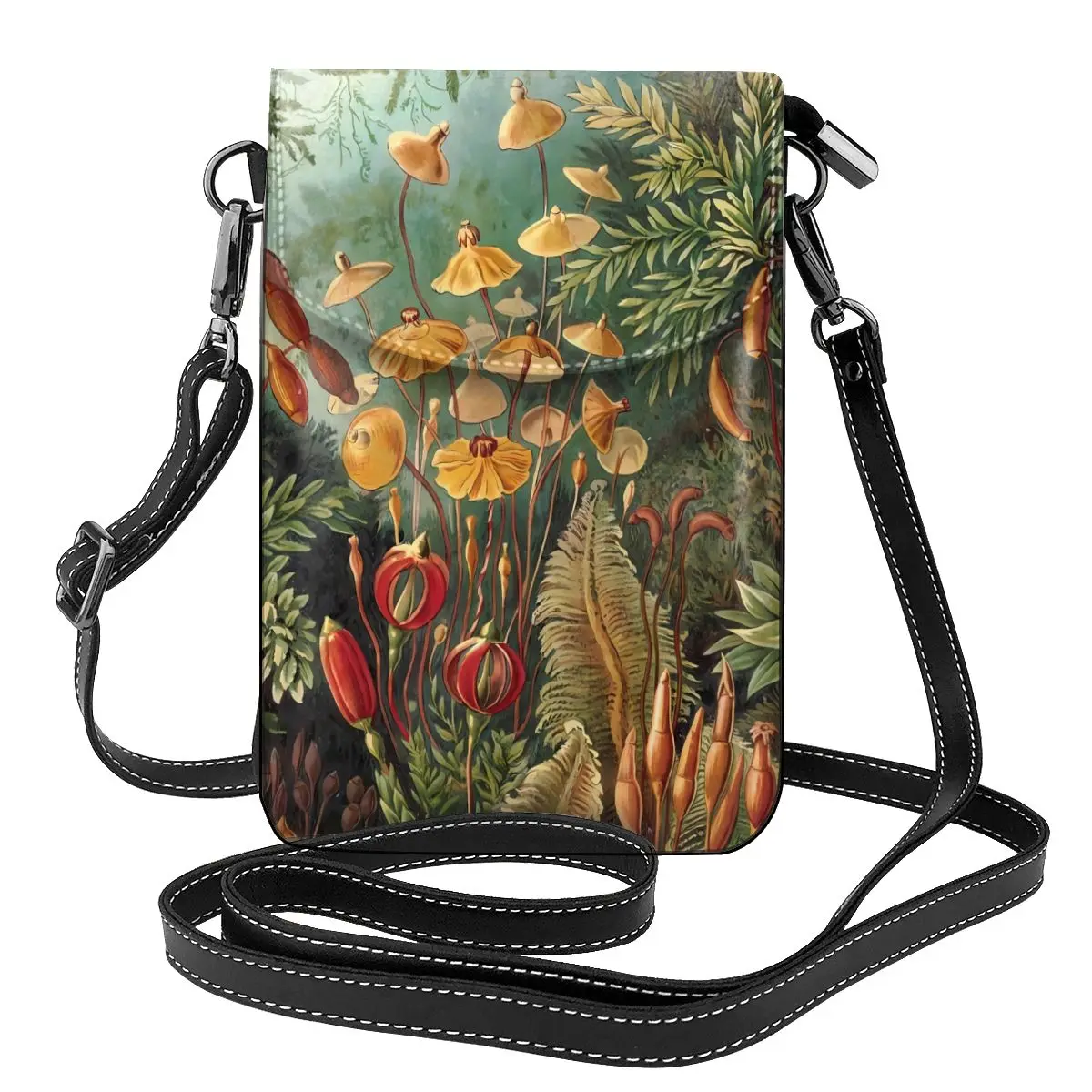 

Винтажная сумка через плечо Moss Plants с принтом леса, многоразовые кожаные школьные женские сумки, студенческий Подарочный кошелек