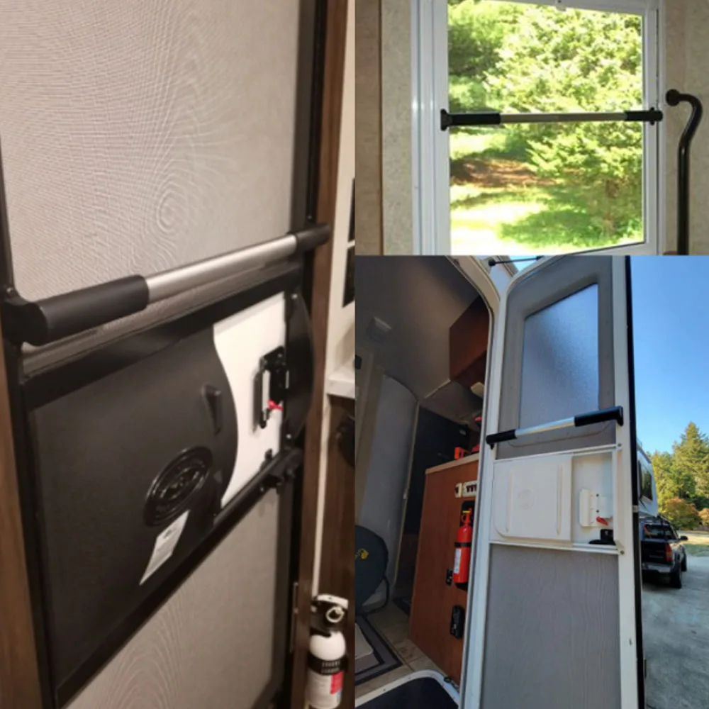 

1PCS RV Trailer Screen Door Cross Bar Handle Universal Non-slip Handles Adjustable 21.6 to 28.6 Inches Length Auto Accessories