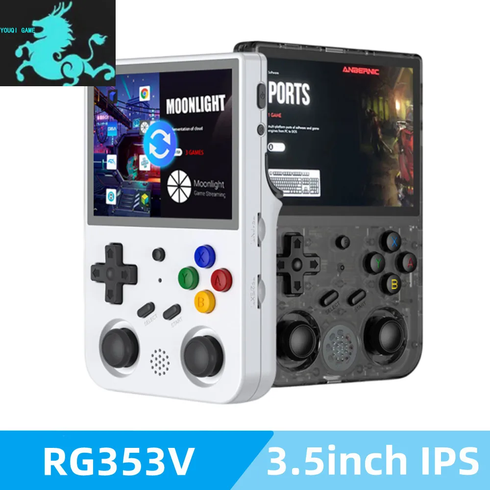 

ANBERNIC RG353V Handheld Game Console 3.5inch IPS OCA Full Fit Screen RK3566 20Simulator Bluetooth WiFi Android Linux OS RG353VS