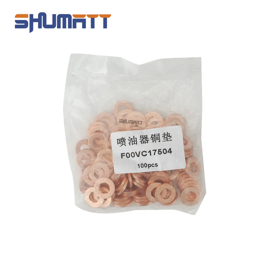 100 шт. медная прокладка форсунки топливного инжектора F00VC17504 для 0445110002 019 047 048 049 058