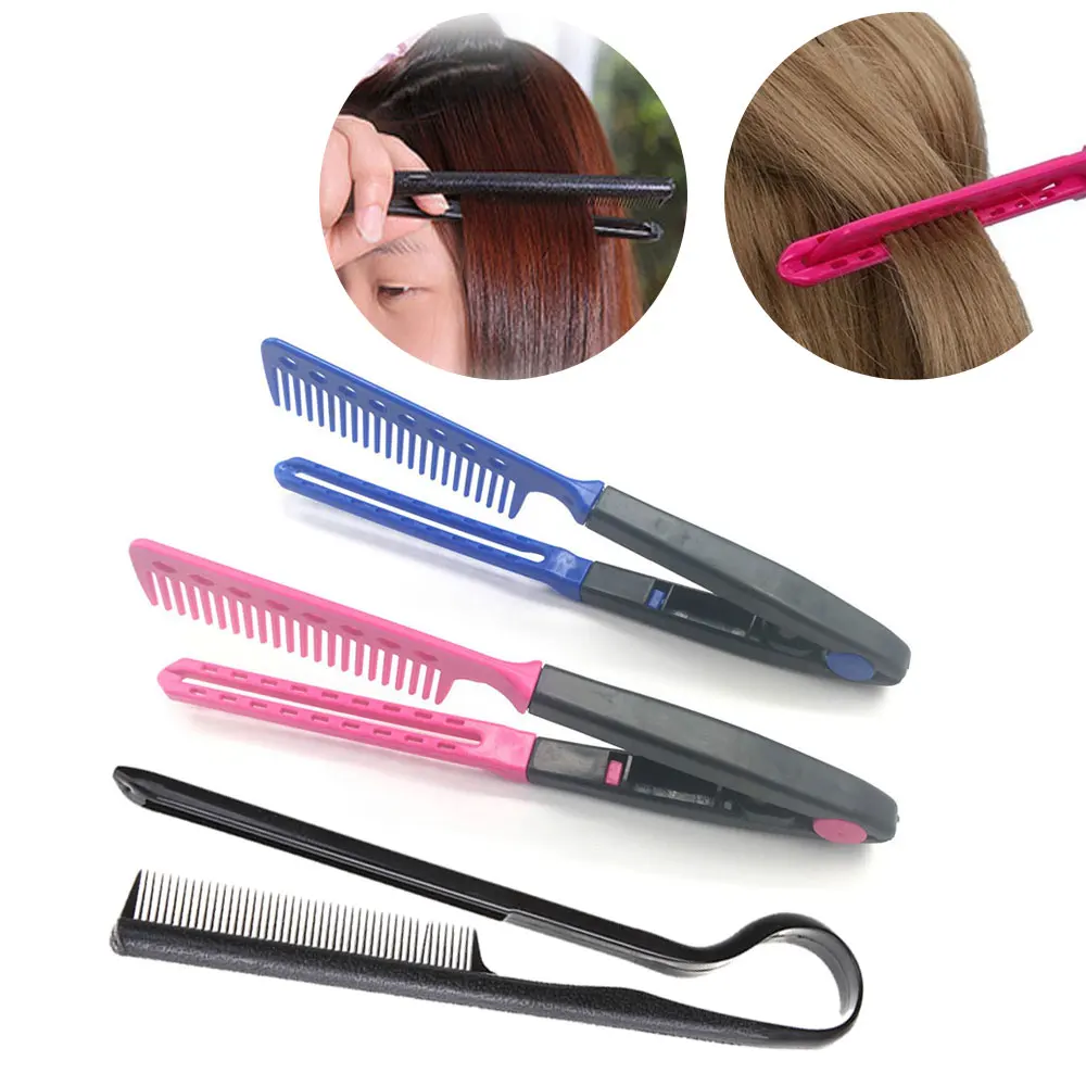 

1PC Useful Hair Straighten Salon Comb Hairdressing Smooth Tool Hold Tongs Hair Styling Tools for Women Hair Brush Straightener