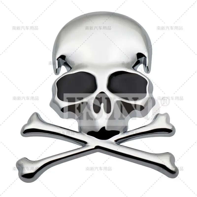 Стайлинг автомобиля Забавный Череп 3D металлический хром цинковый сплав клейкая искусственная наклейка значок на крыло стикер наклейка автомобильный аксессуар