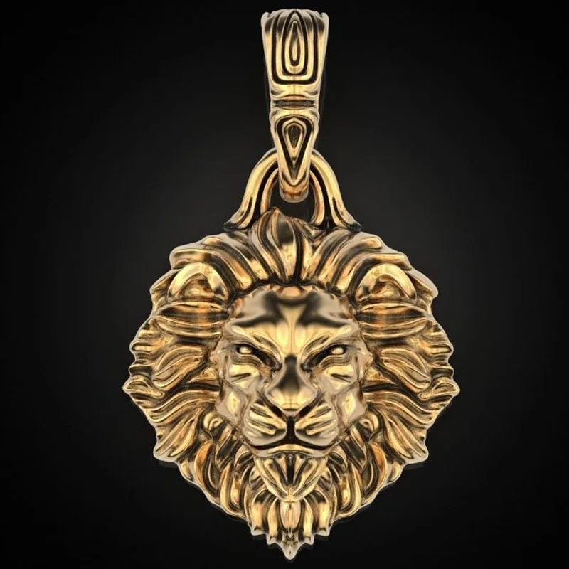 

19g 3d Very Cool Mighty 3D Lion Pendant King Of The Beasts Mens Gold Pendant 925 Solid Sterling Silver Pendant