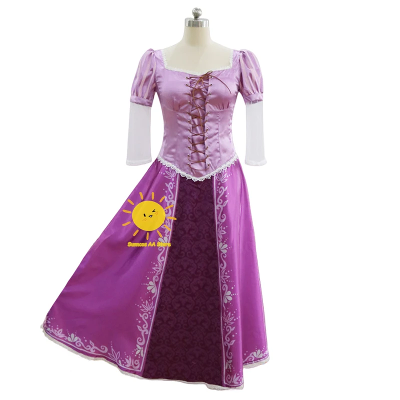 Фото BEAST KINGDOM Tangled Косплей Рапунцель Костюмы для косплея Платье принцессы Золотой парик Рапунцель Хэллоуин День рождения для подарков №2