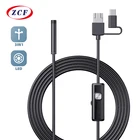 Камера-Эндоскоп Android, 7 мм, 3 в 1, USB, 6 светодиодов, IP67, Водонепроницаемый Бороскоп для осмотра автомобиля, для телефонов Android, ПК