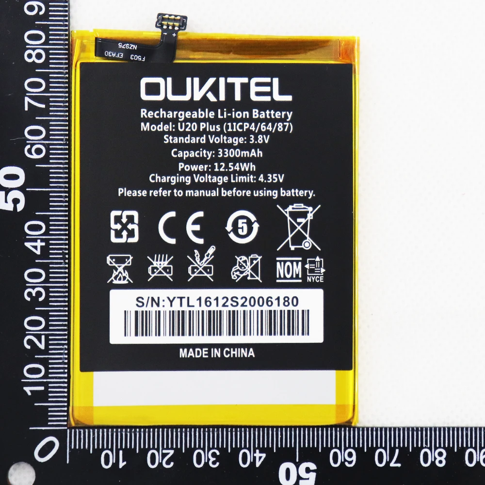 

5pcs 10pcs Oukitel U20 Plus Battery 3300mAh Battery Backup Replacement for Oukitel U20 Plus