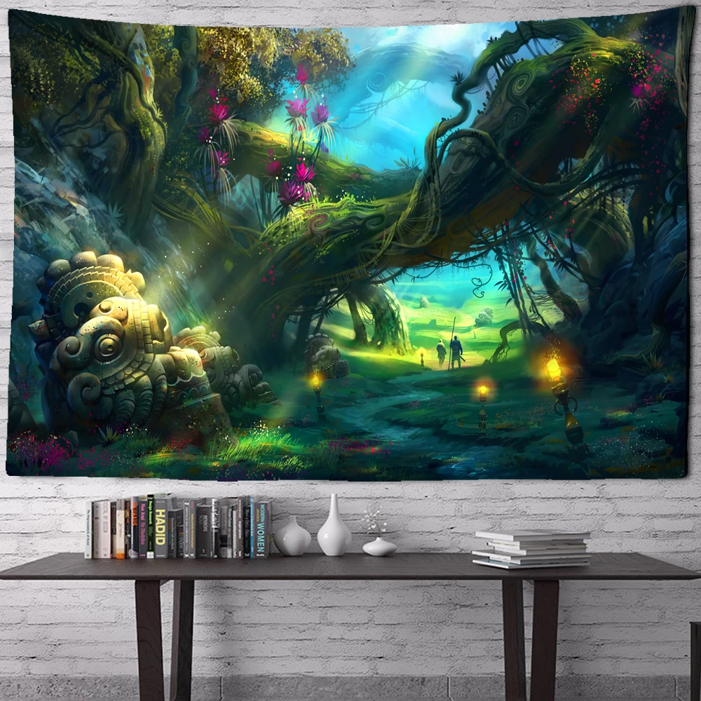 Гриб психоделический гобелен комнатный настенный Богемный Цыганский для