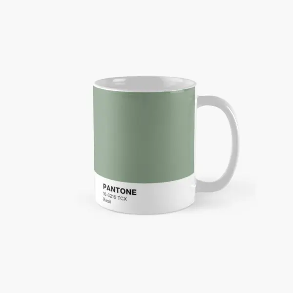 

Pantone Basil Classic Mug Simple Picture Cup Handle Round Coffee Design Gifts Printed Photo Drinkware Image Tea