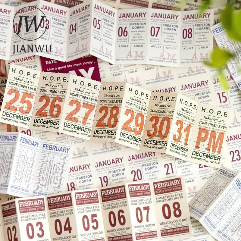 

JIANWU 12 листов винтажный Календарь Дата журнал материал бумага креативная блокнот Сделай Сам Скрапбукинг Украшение слезоточивая бумага для ...