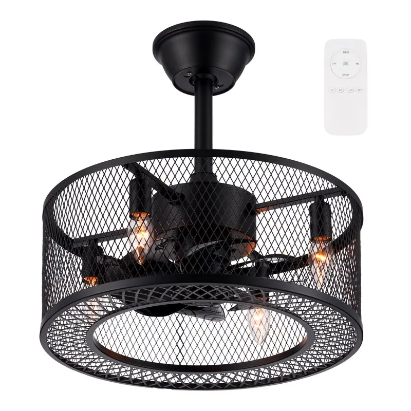 

Ceiling Fan with Lights and Remote for Industrial Farmhouse