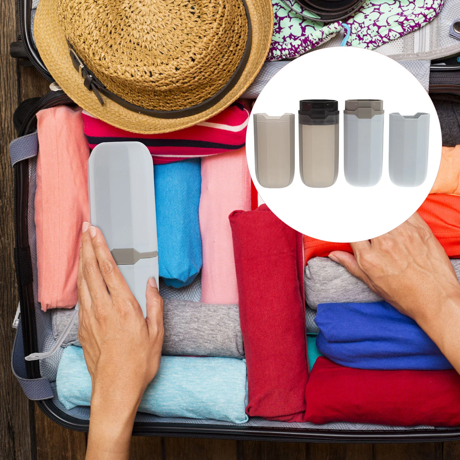 2 шт. дорожные контейнеры для туалетных принадлежностей чехол зубной щетки