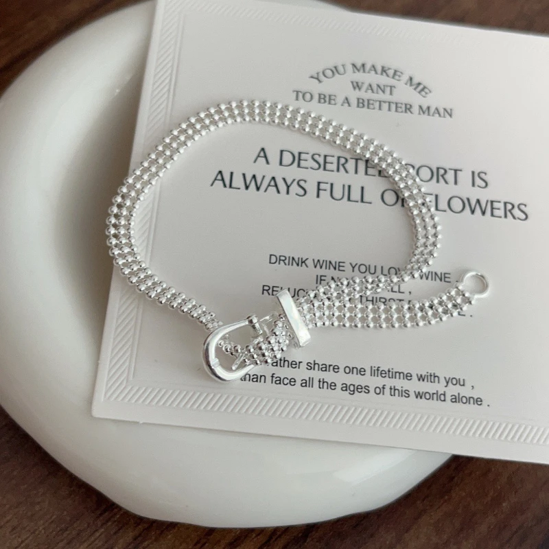 

Браслет из серебра 925 пробы с пряжкой широкий гибкий Регулируемый браслет-цепочка премиум подарок для мужчин и женщин