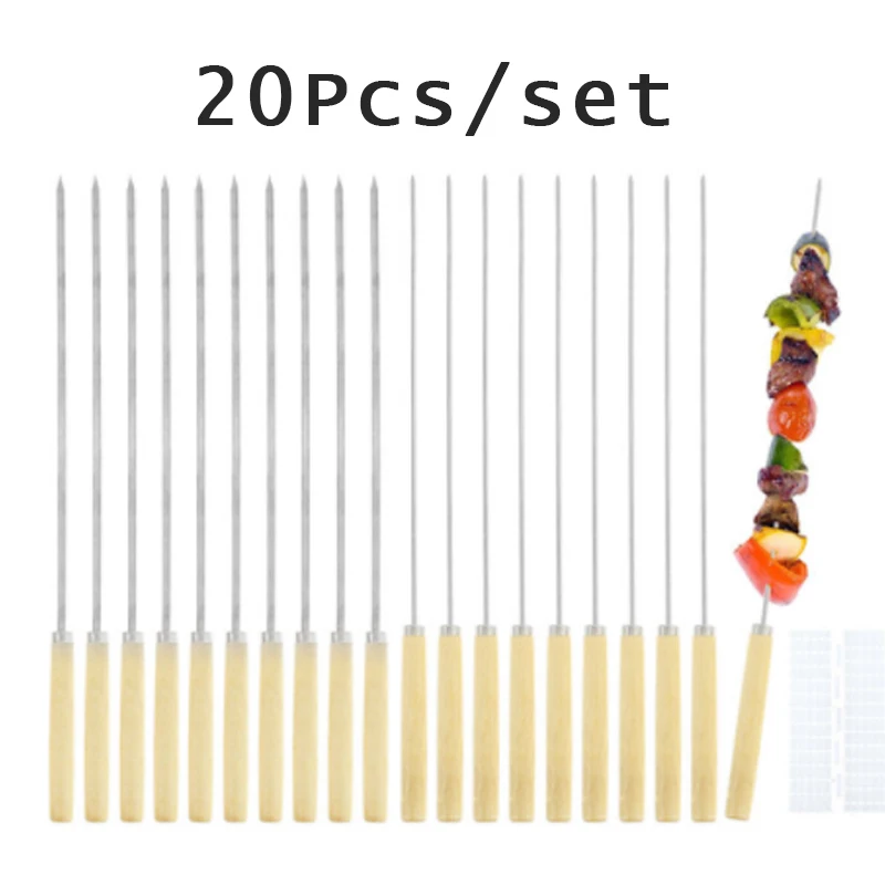 20 шт. иглы для барбекю и гриля из нержавеющей стали | Дом сад