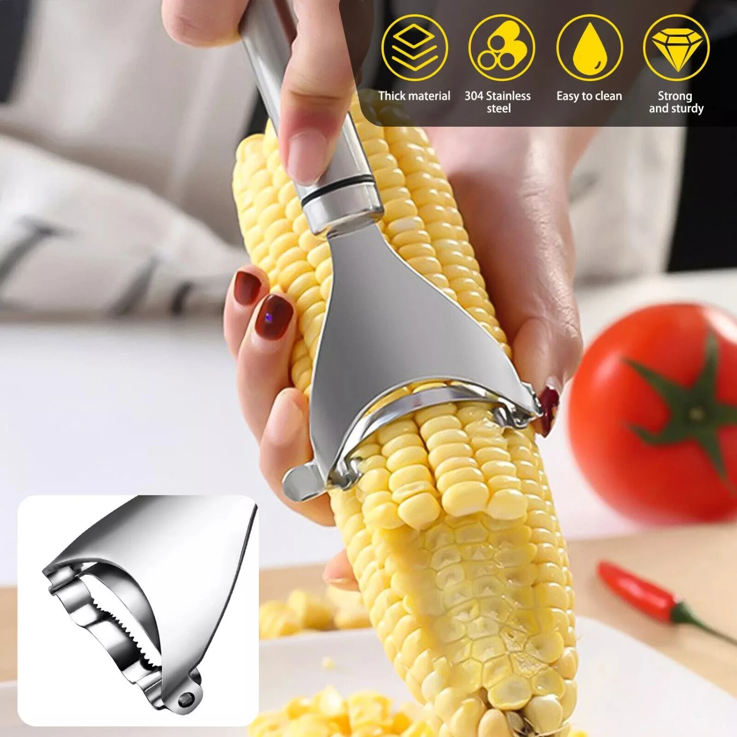 Стальной кукурузный инструмент для чистки кукурузы