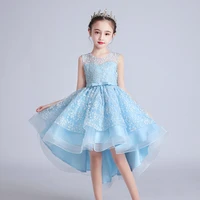 flower girl evening dresses for weddings elegant party embroidery lace ball gown tulle frocks child formal white dress 4 12 year