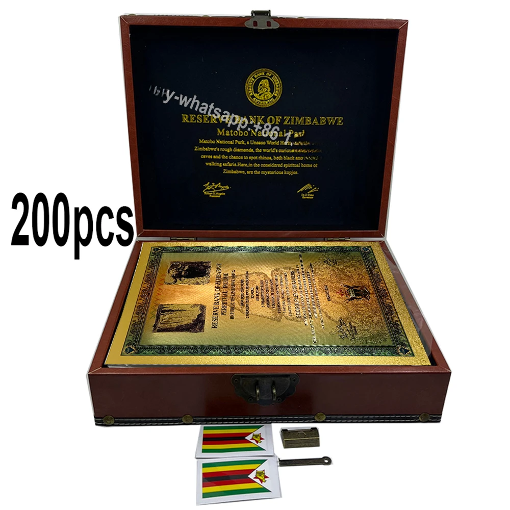 200 шт./кор. Зимбабве позолоченная банкнота свиток $100 триллион контейнеры Googolplex