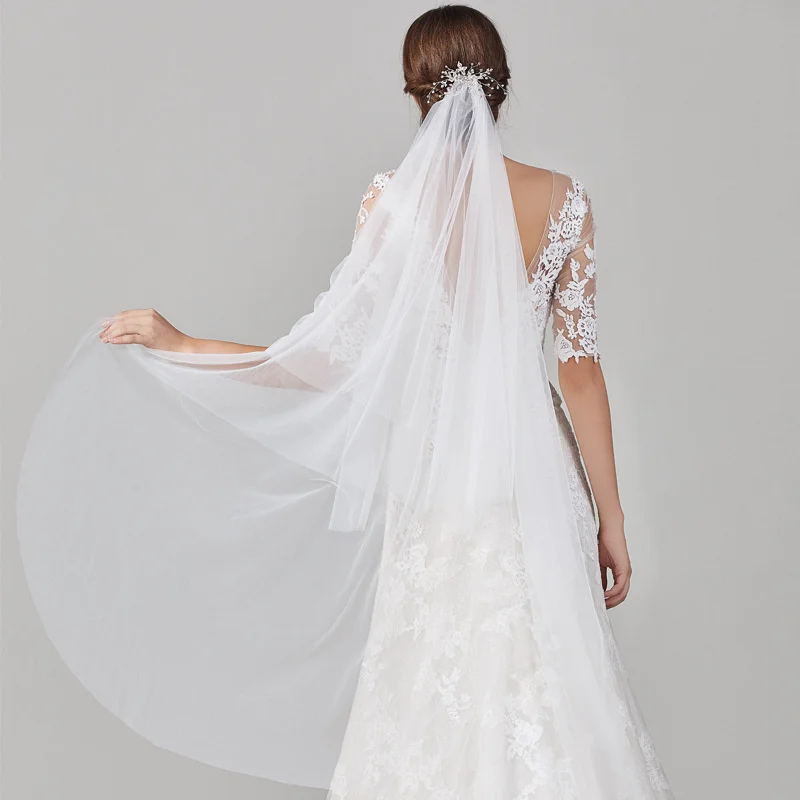 

140cm Wedding Veils 2 Layers Bridal Veil With Crystal Comb Elegant Birdcage Veils Bachelorette Party Bride Hair Headdress