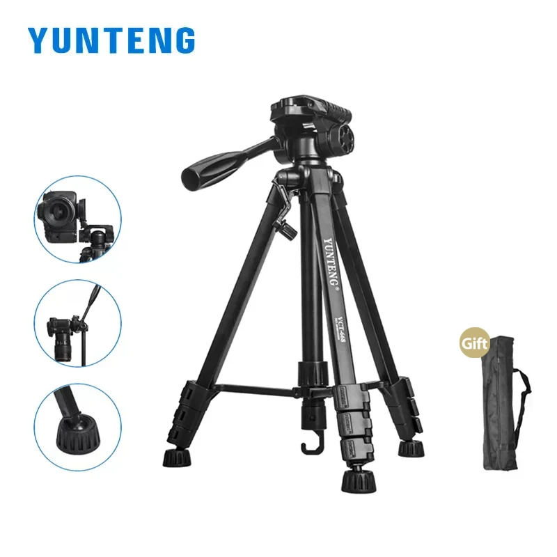 100% оригинальный штатив YUNTENG VCT-668 668 Профессиональный алюминиевый штатив аксессуары для камеры подставка с панорамной головкой для Canon Nikon SLR Camera