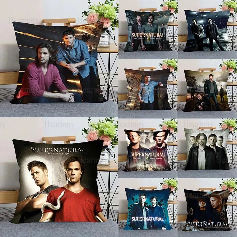 

New Supernatural TV Pillowcase Bedroom Home Decorative Gift Pillow Cover Square Zipper Pillow Cases Two Side Printing 45x45cm