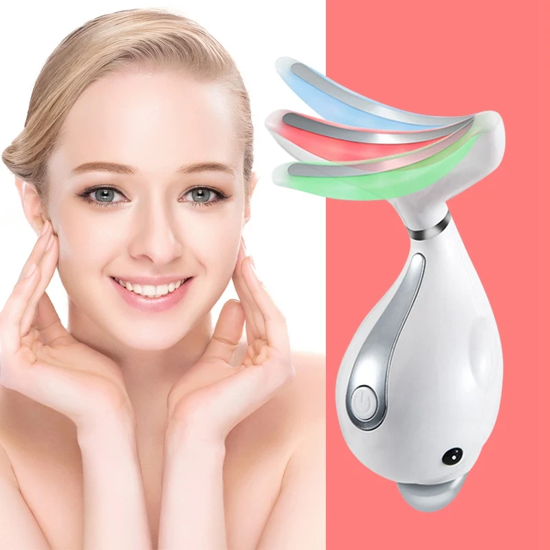 

Electric Led Face Light Therapy Vibration Face Neck Massager Double Chin Wrinkle Removal Skin Lifting Facial Beauty Product