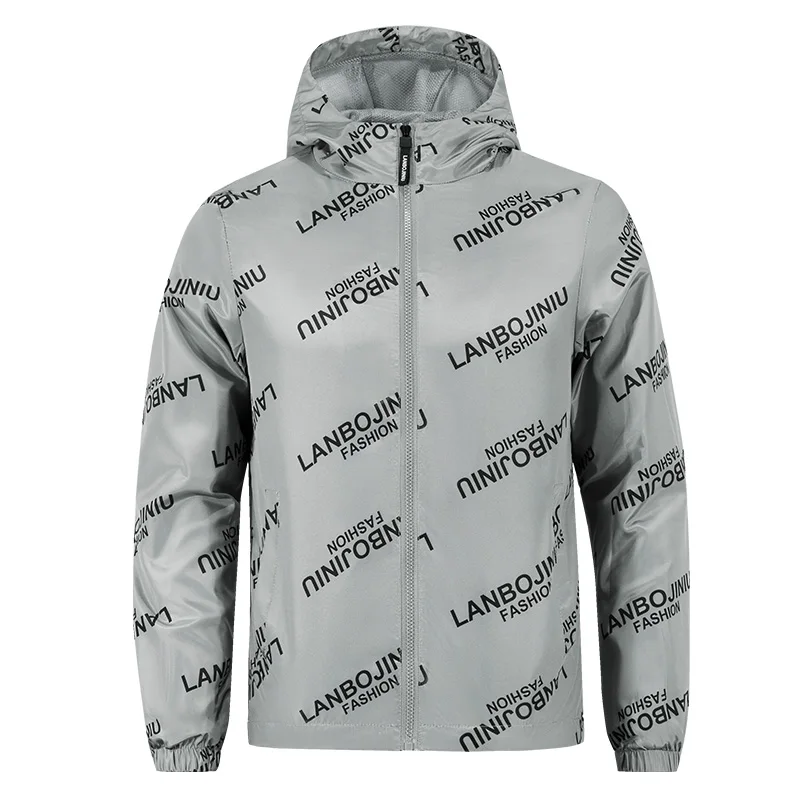 

Hooded Jacket for Men 2022 Bomber Jacket Men's Windbreakers Zipper Coats Spring Casual Printing Jacket Men Fashion Outerwear