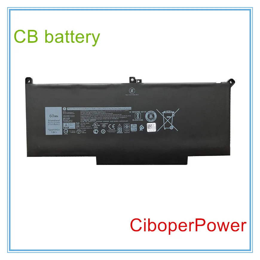 F3YGT Laptop Battery for 12 7000 E7280 E7290 E7380 E7390 E7480 E7490 2X39G 7.6V 60WH | Batteries