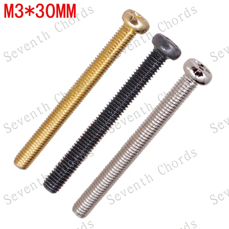 

12 Pcs Electric Guitar Humbucker Pickups Adjust Height Screws , Bass Guitar Bridge Saddle Adjust Screw - M3*30mm - Pitch 0.5mm