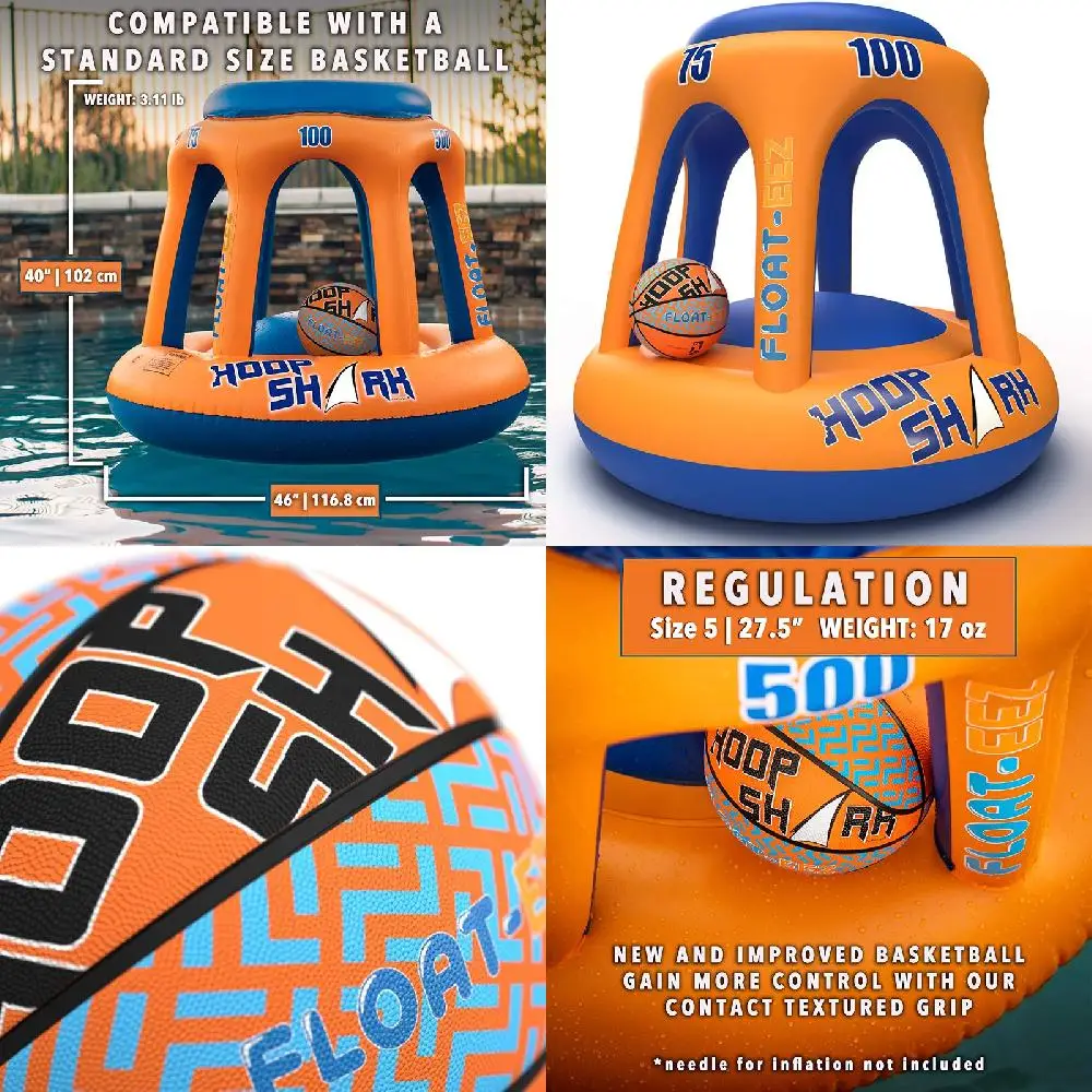 

Games 2020 Edition Perfectly Suited FLOAT-EEZ Inflatable Swimming Pool Basketball Hoop Set with Ball Included for Competitive Wa