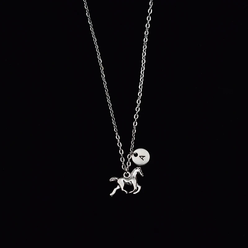 

Ожерелье с подвеской в виде животного, Трендовое металлическое колье с надписью «лошади» для мужчин и женщин, ювелирное изделие