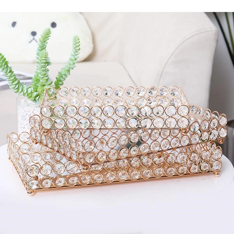 Скандинавские подносы декоративный стеклянный зеркальный поднос подставка для