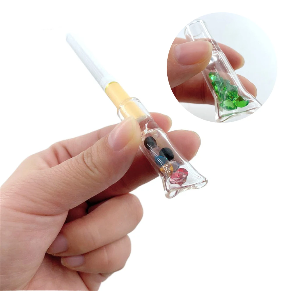 

10Pcs Transparent Small Glass Cigarette Holder Filter Tips with Diamond 8mm Cigarette Butt Tip Filter Set Extra Large Paper Cone
